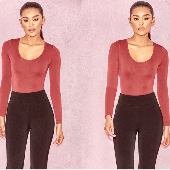 House of CB Tops - House of CB 'Rosella' Seamless Knit Scoop Neck Stretch Bodysuit